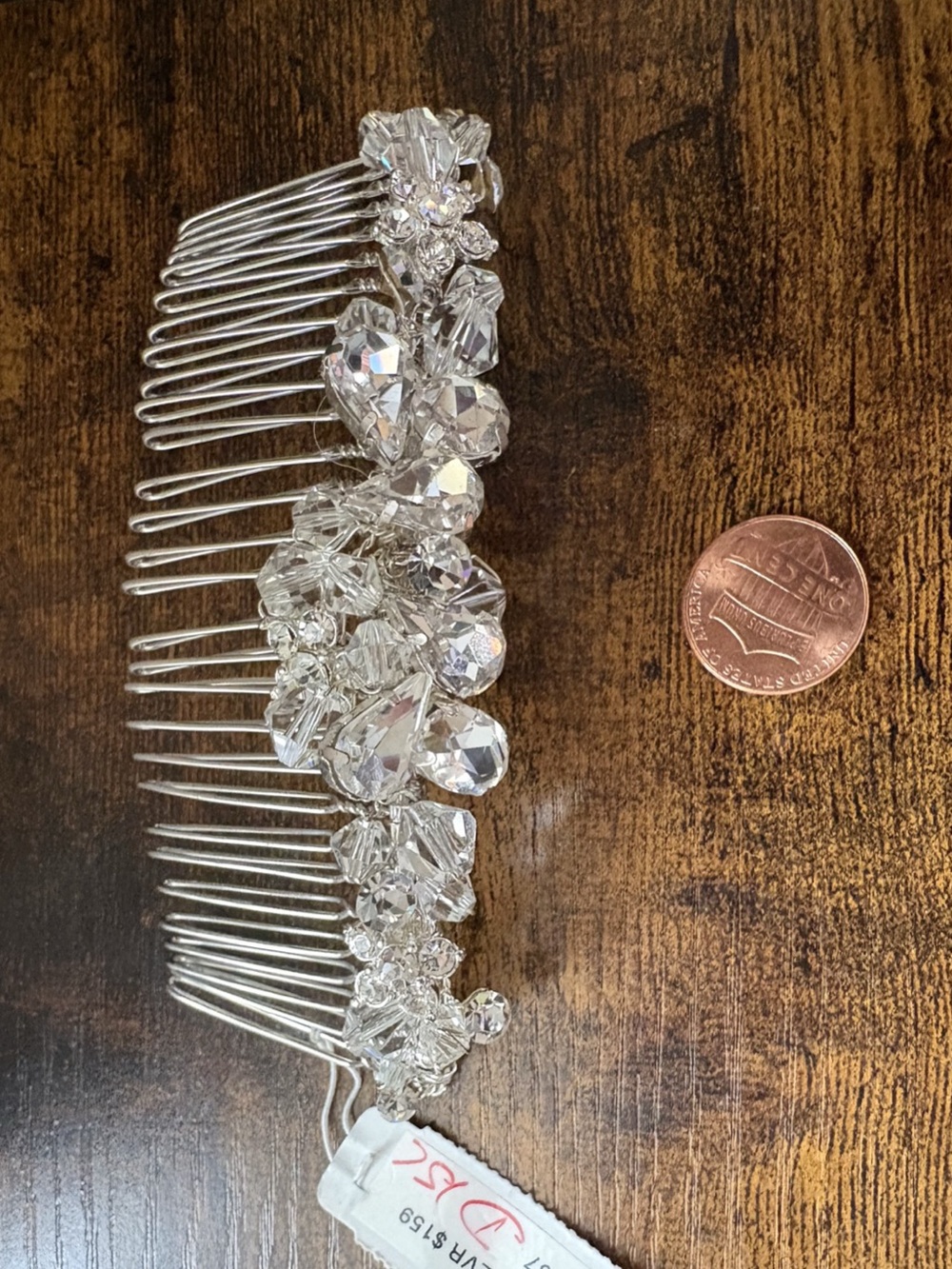 Crystal Bridal Hair Comb Silver NWT